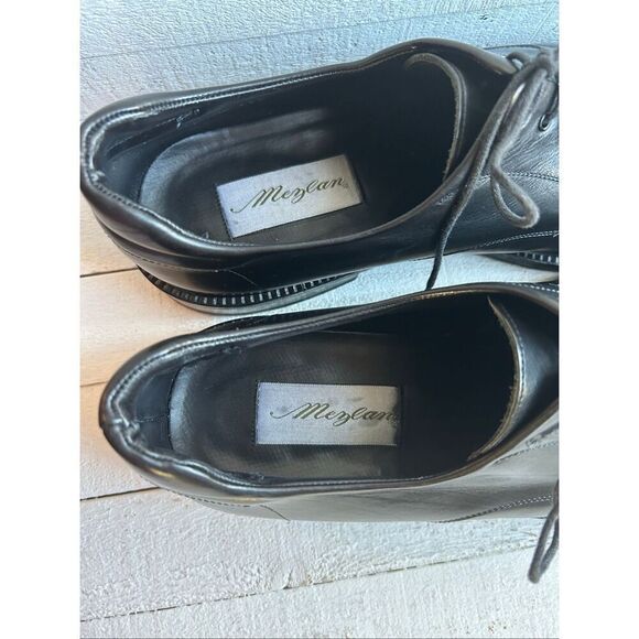 Mezlan “Louvre” Men’s 11.5M Black Italian Leather Split-Toe Derby Dress Shoes main image 4